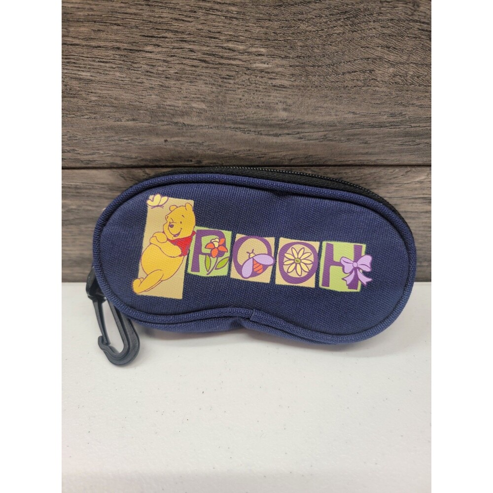 90s clip on - glasses case- Winnie the Pooh Disney- navy blue - preowned